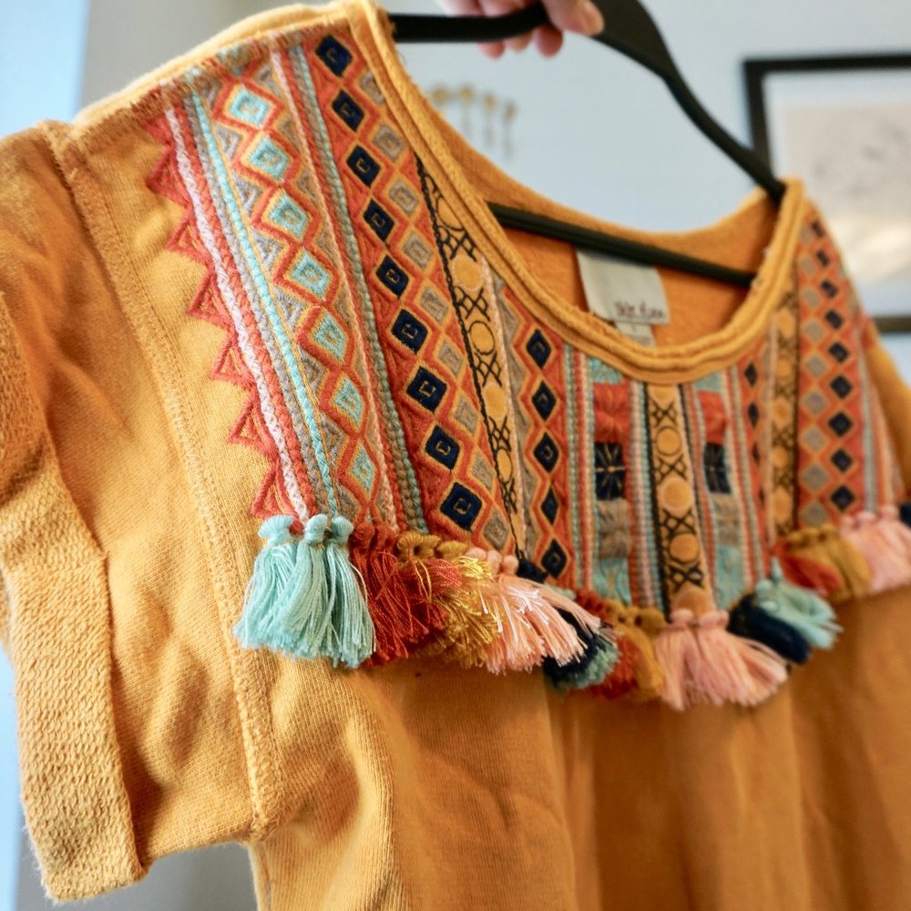 Anthropologie Chloe Oliver Embroidered Sweater